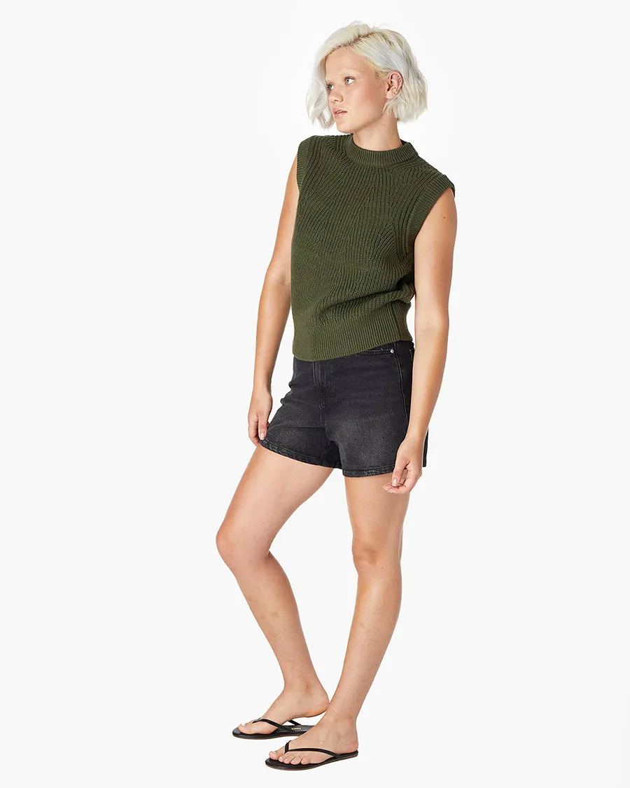 Merino Knit Vest - Moss