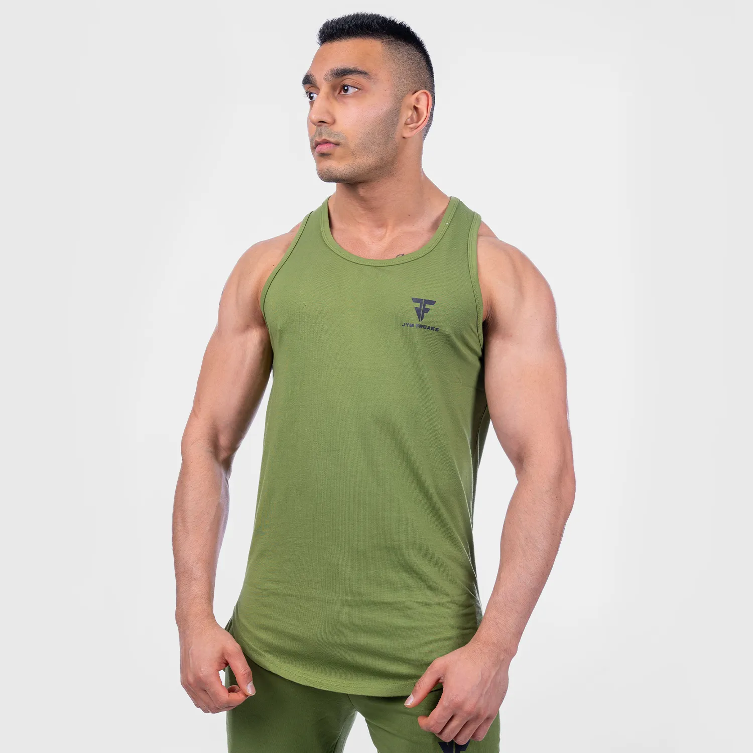 Muscle Fit Tank Top Vest Forest Green