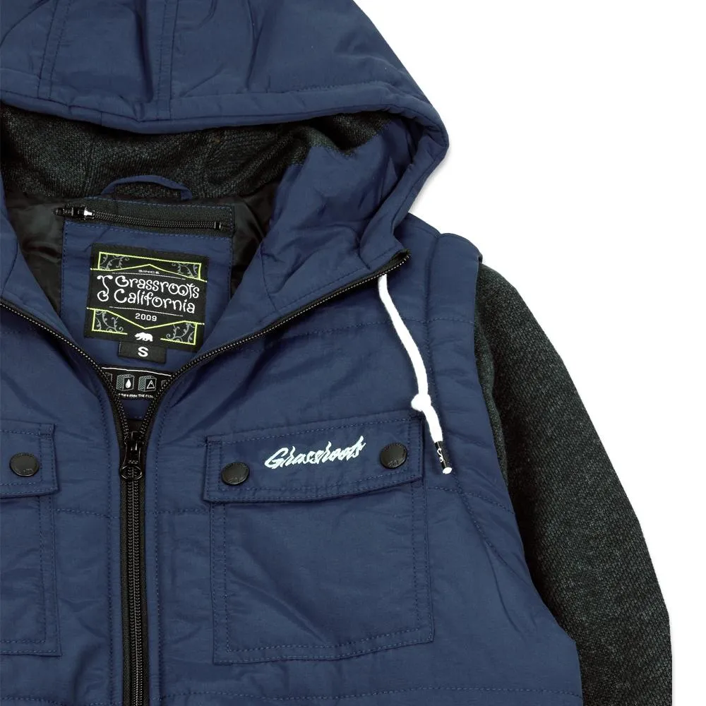 Navy Insulated Vest Hoodie