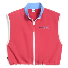 Nyc Running Laps Woven Logo Full Zip Vest