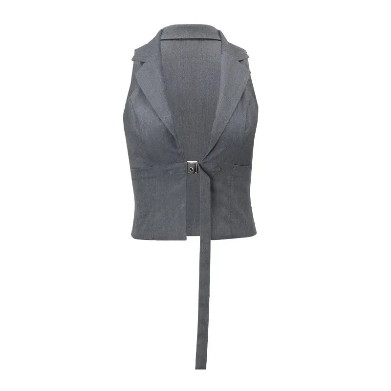 Nyssa Sleek Buckle V-Neck Vest