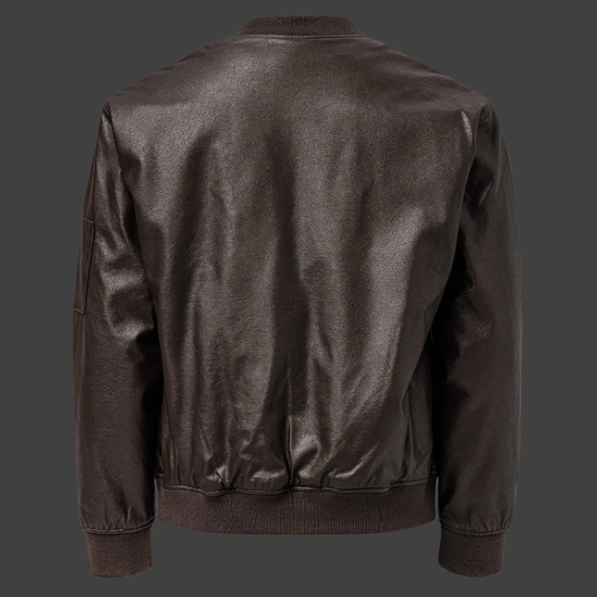 OKENNADA "Boundless Bold" Faux Leather Bomber Jacket