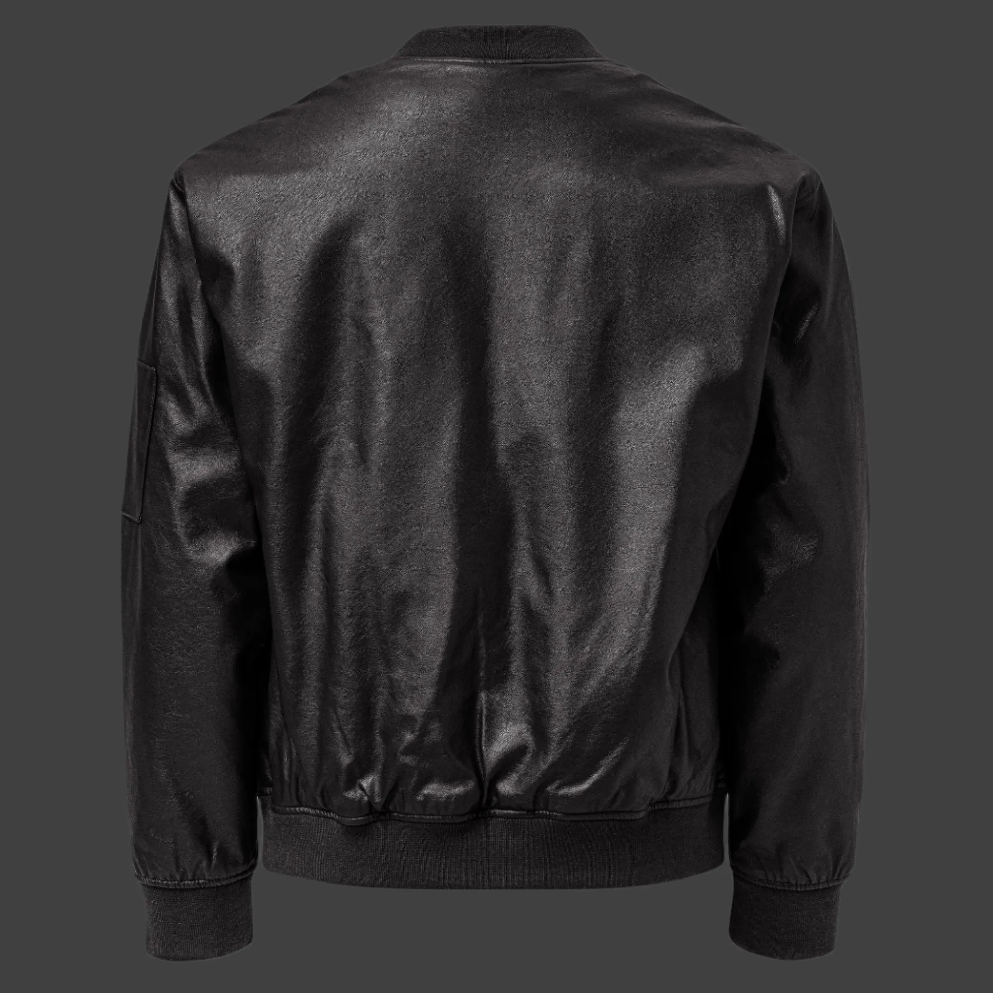 OKENNADA "Boundless Bold" Faux Leather Bomber Jacket