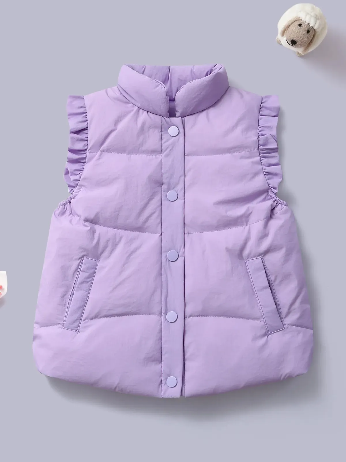 Pretty Cool Ruffle Sleeve Puffer Vest