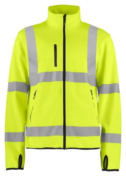 Projob 6105 High Visibility Softshell Jacket Lite Yellow/Black - Be Seen and Stay Safe on the Job