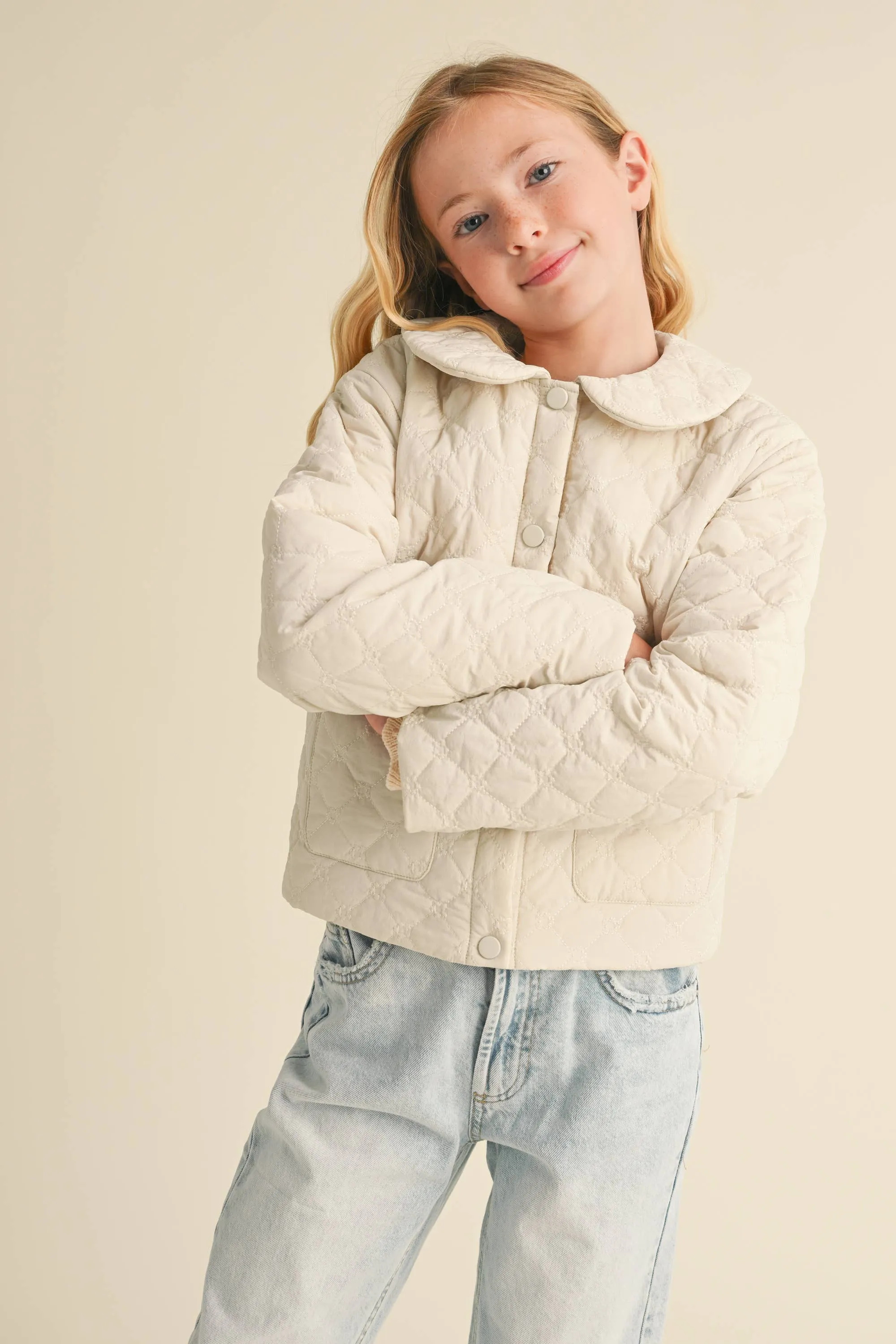 Quilted Puff Jacket- Cream