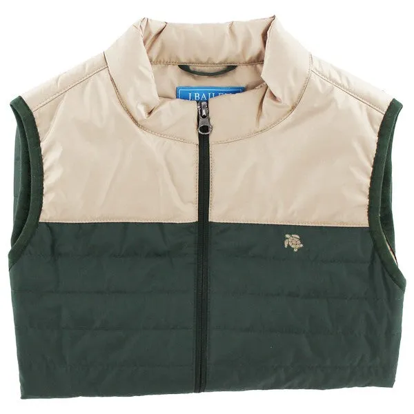 Quilted Vest-Forest/Tan