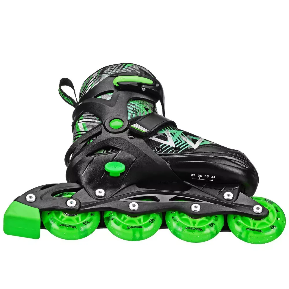 Roller Derby Stryde Inline Skates Black/Green 2-5