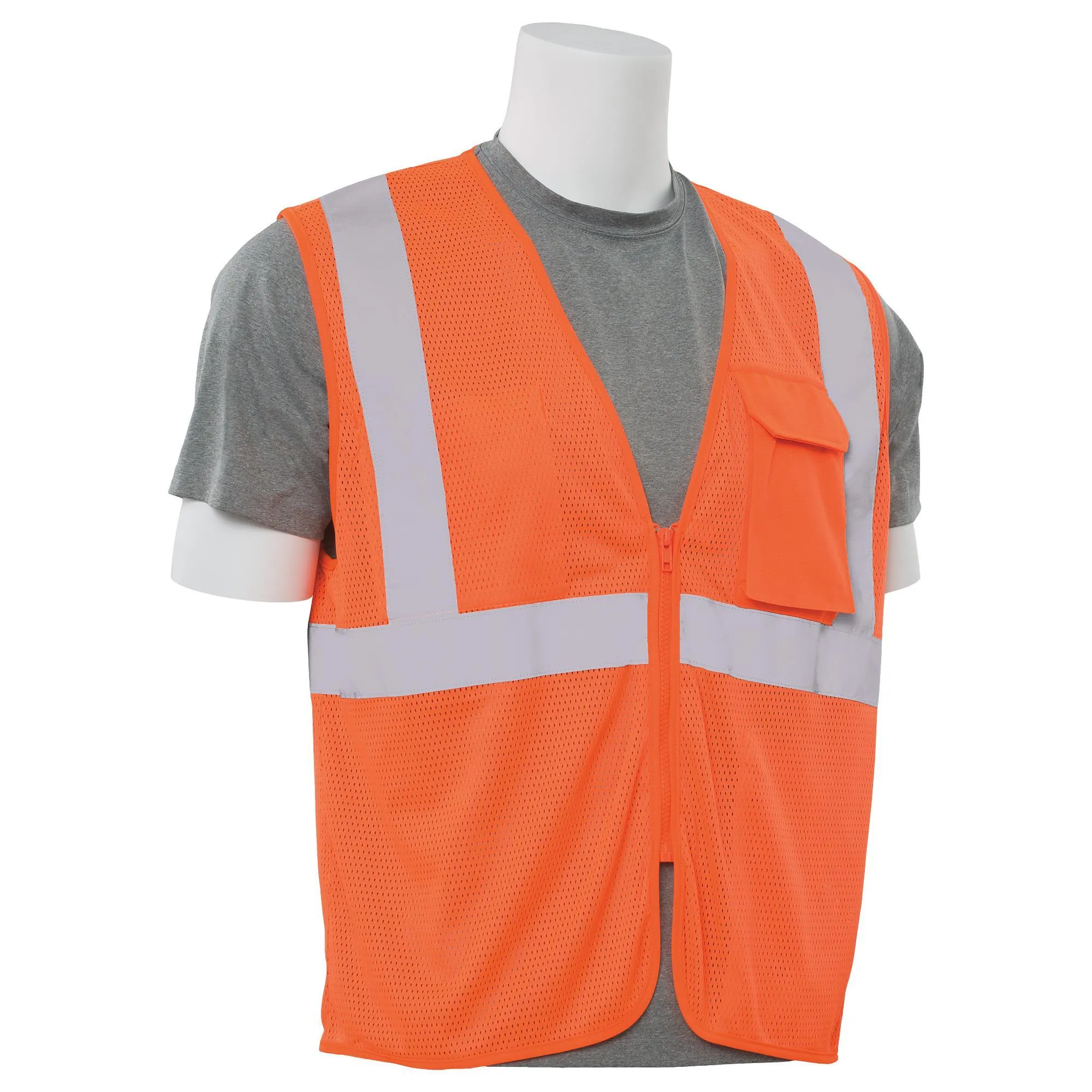 S169 Class 2 Mesh Zipper Safety Vest 1PC