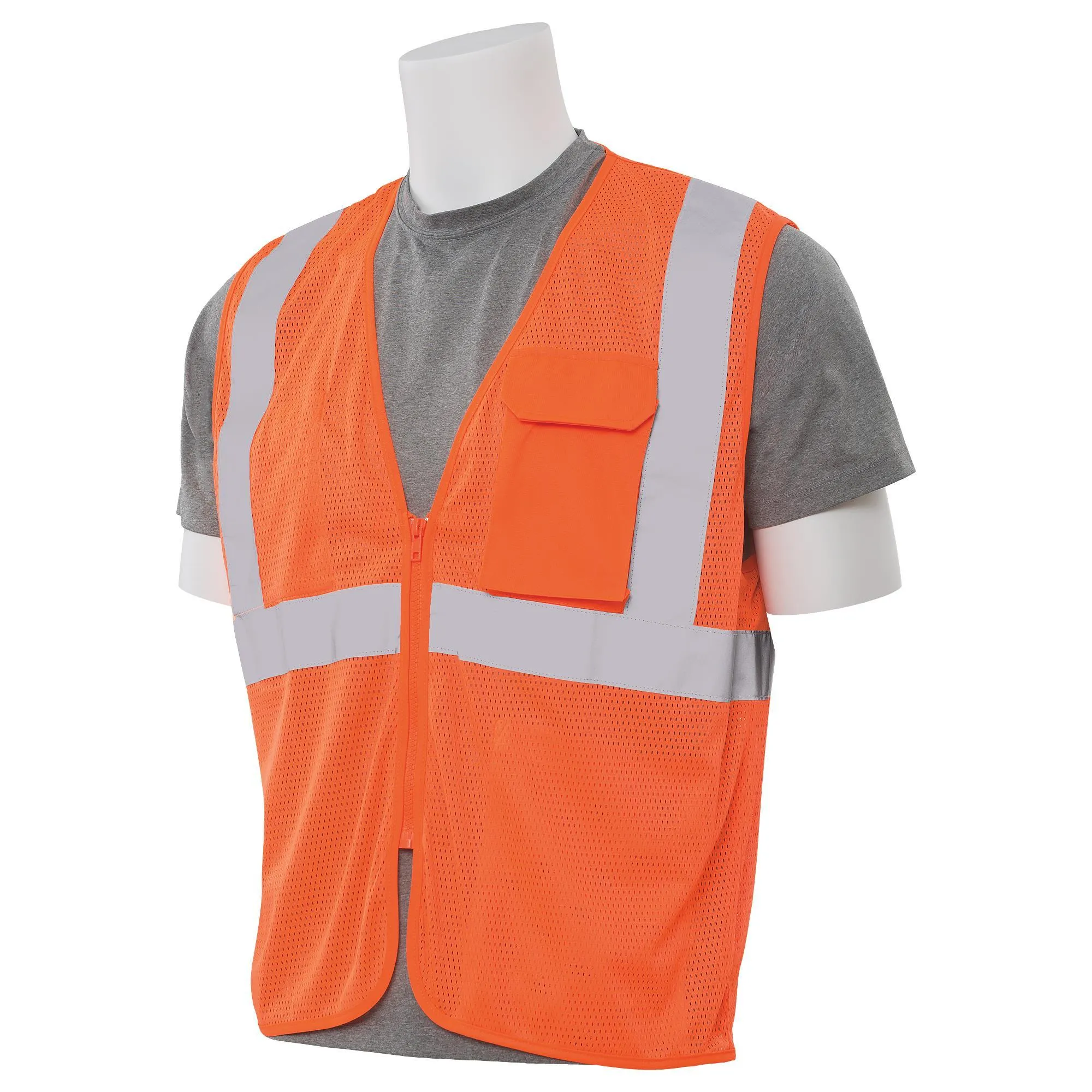 S169 Class 2 Mesh Zipper Safety Vest 1PC