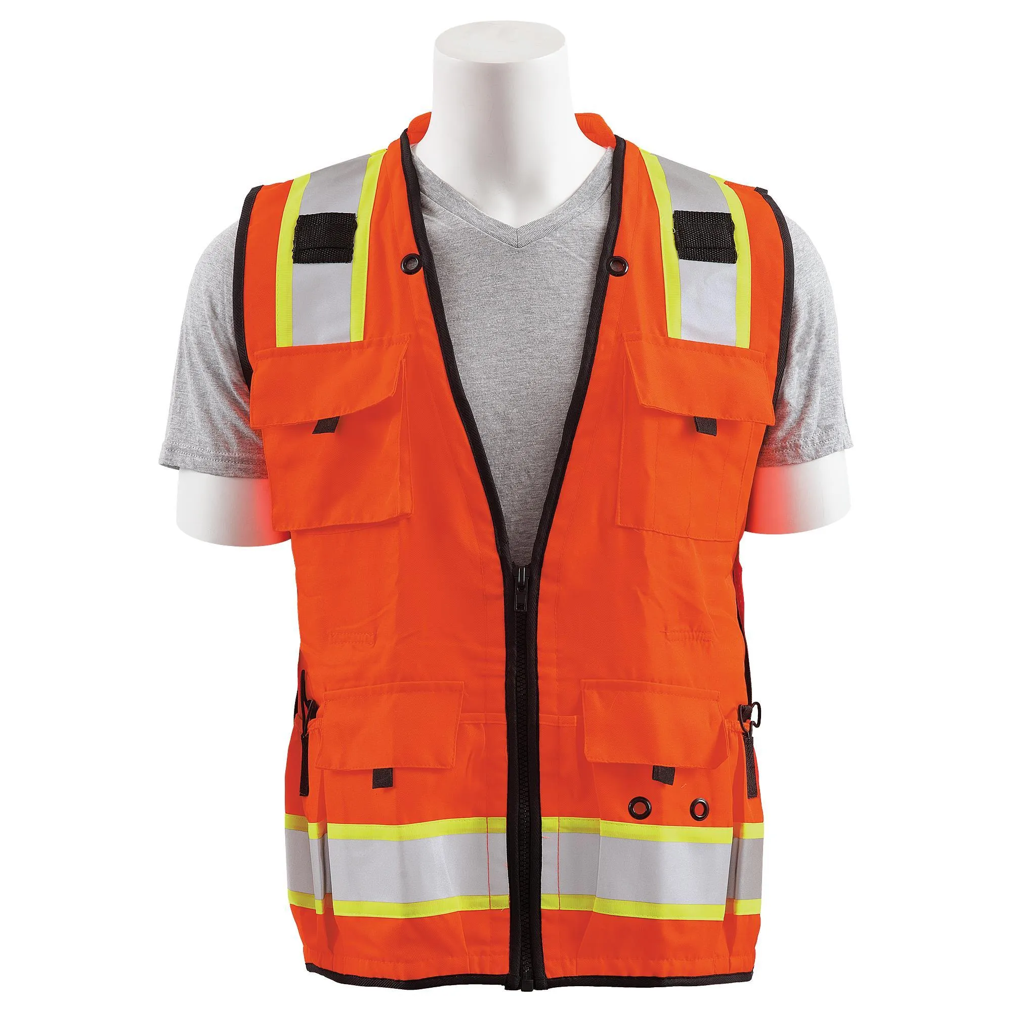 S252C Class 2 Deluxe Surveyor's Multi-Pocket Safety Vest 1pc