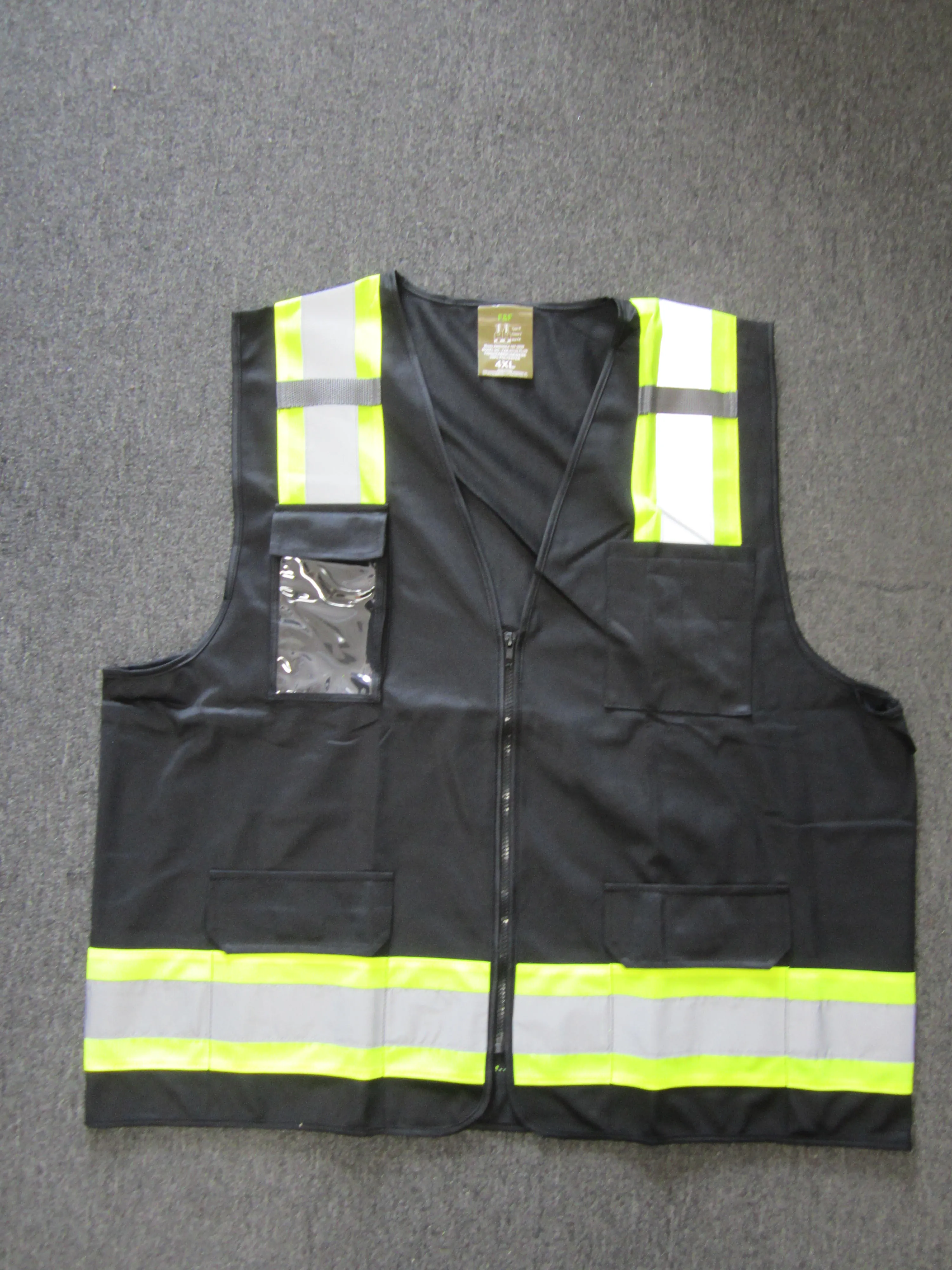 Safety Vest with Pull up Zipper Plus Size FAB-21132 PLUS