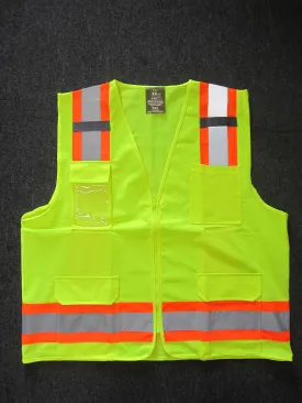 Safety Vest with Pull up Zipper Plus Size FAB-21132 PLUS