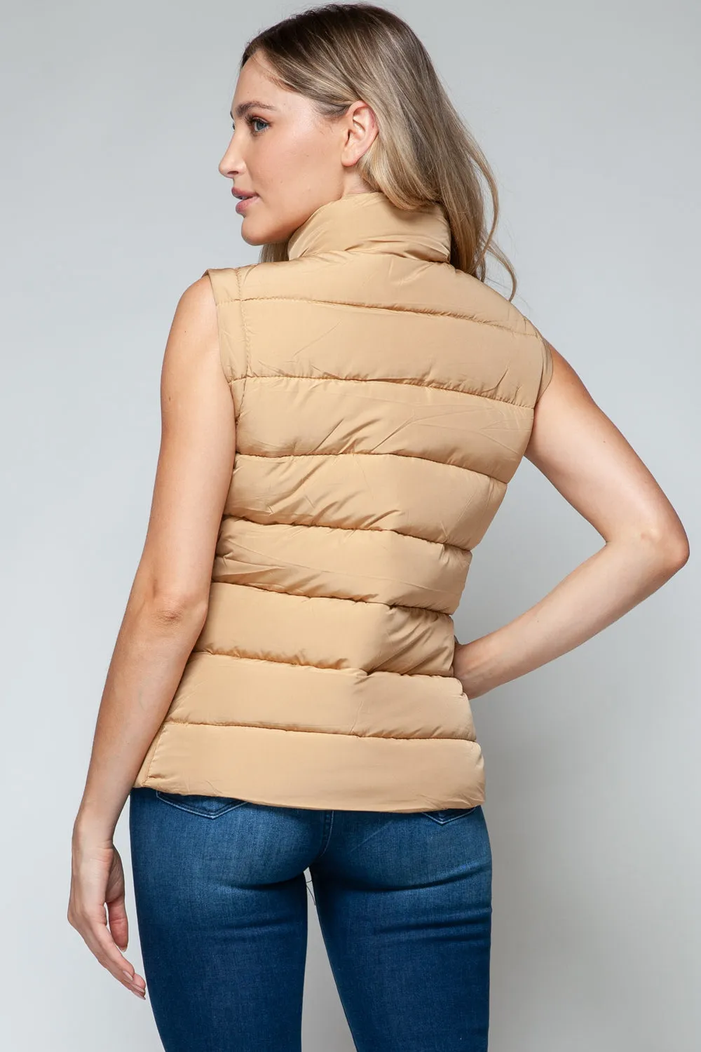 Snobbish Zip Up Turtleneck Vest with Pockets