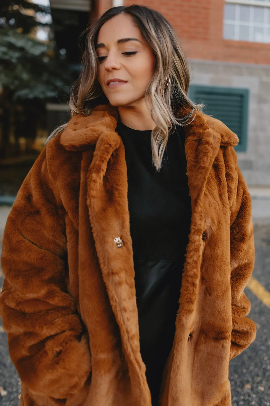 The Calino Faux Fur Coat - Monk's Robes - PLUS