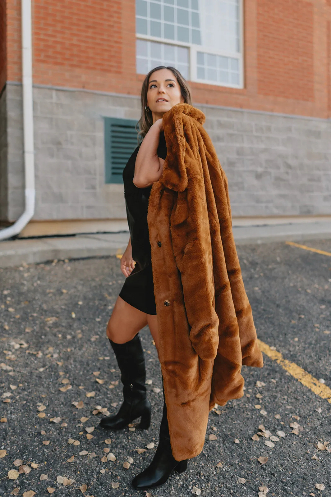 The Calino Faux Fur Coat - Monk's Robes - PLUS