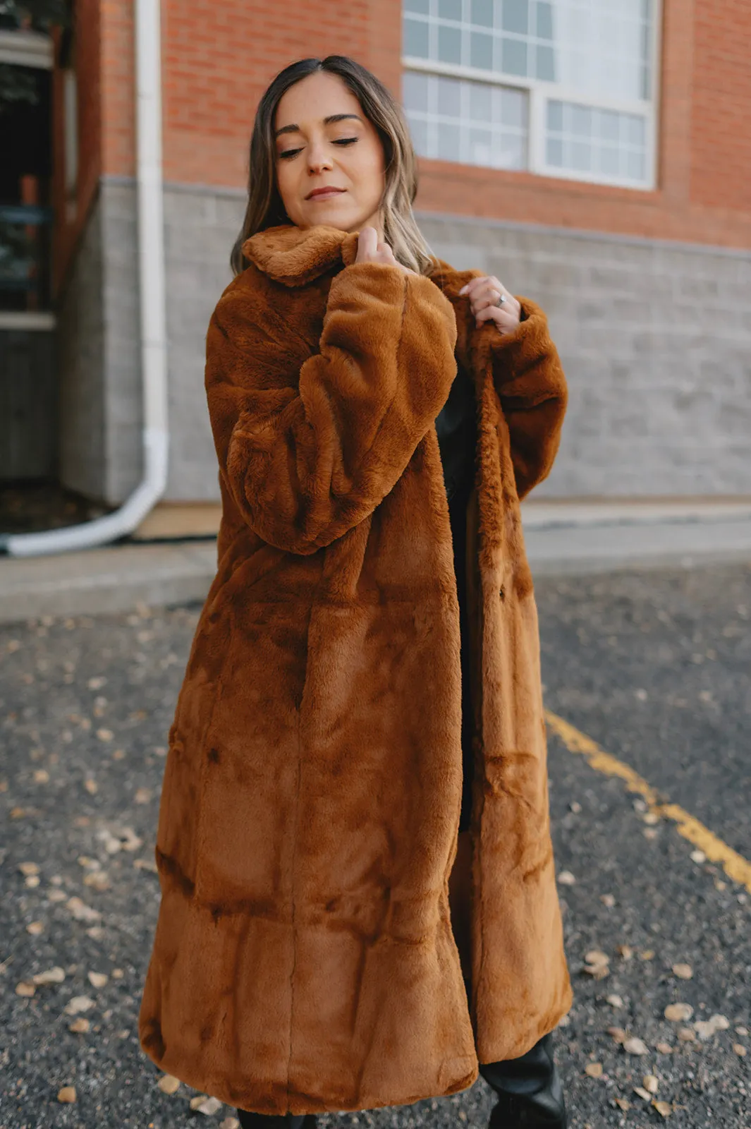 The Calino Faux Fur Coat - Monk's Robes - PLUS