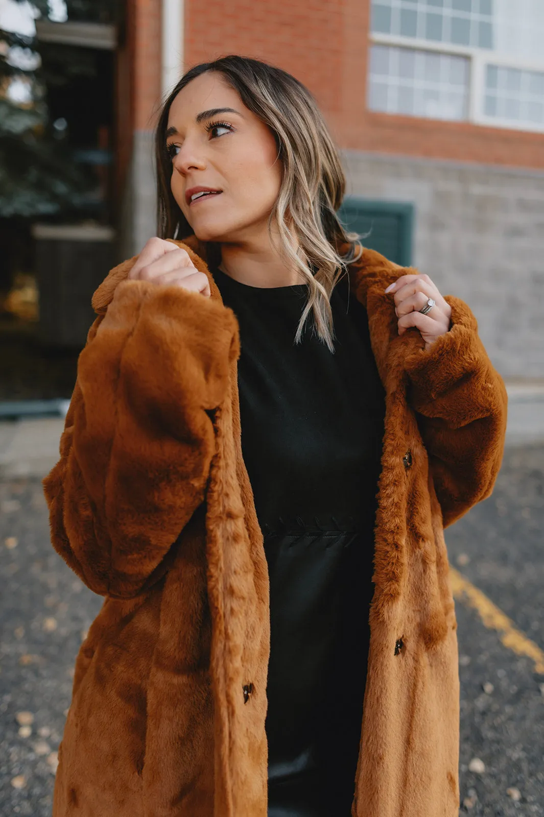 The Calino Faux Fur Coat - Monk's Robes - PLUS