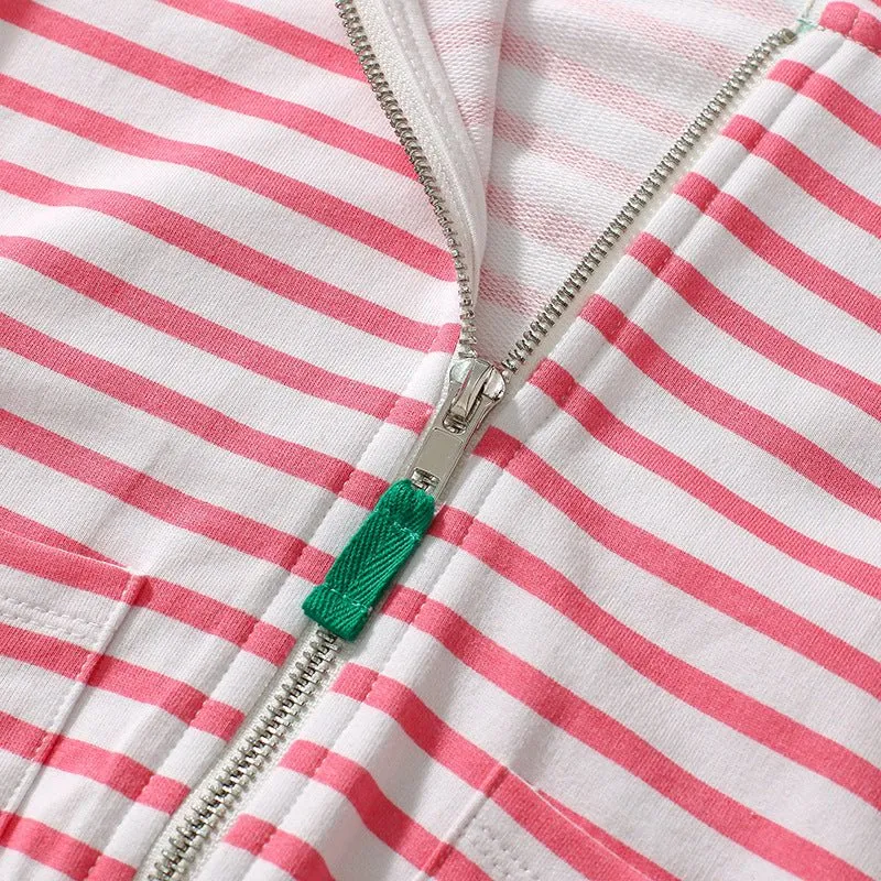 Toddler/Kid Girl's Strawberries Design Pink & White Stripe Jacket