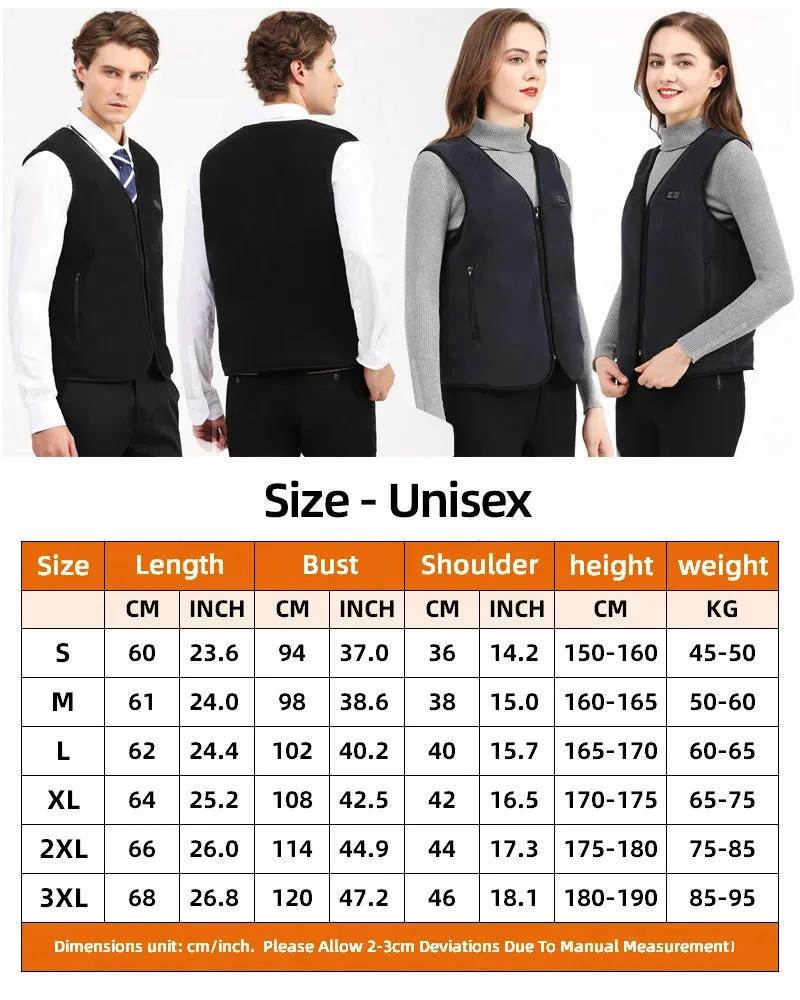 Trendy 10 Zone USB Heated Vest for Fall & Winter Outdoor Wear