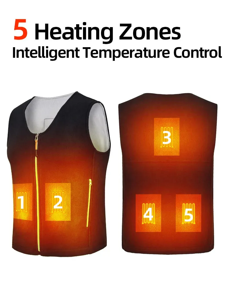 Trendy 10 Zone USB Heated Vest for Fall & Winter Outdoor Wear