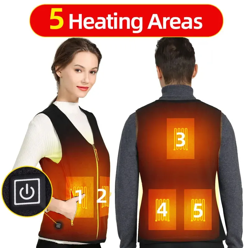 Trendy 10 Zone USB Heated Vest for Fall & Winter Outdoor Wear