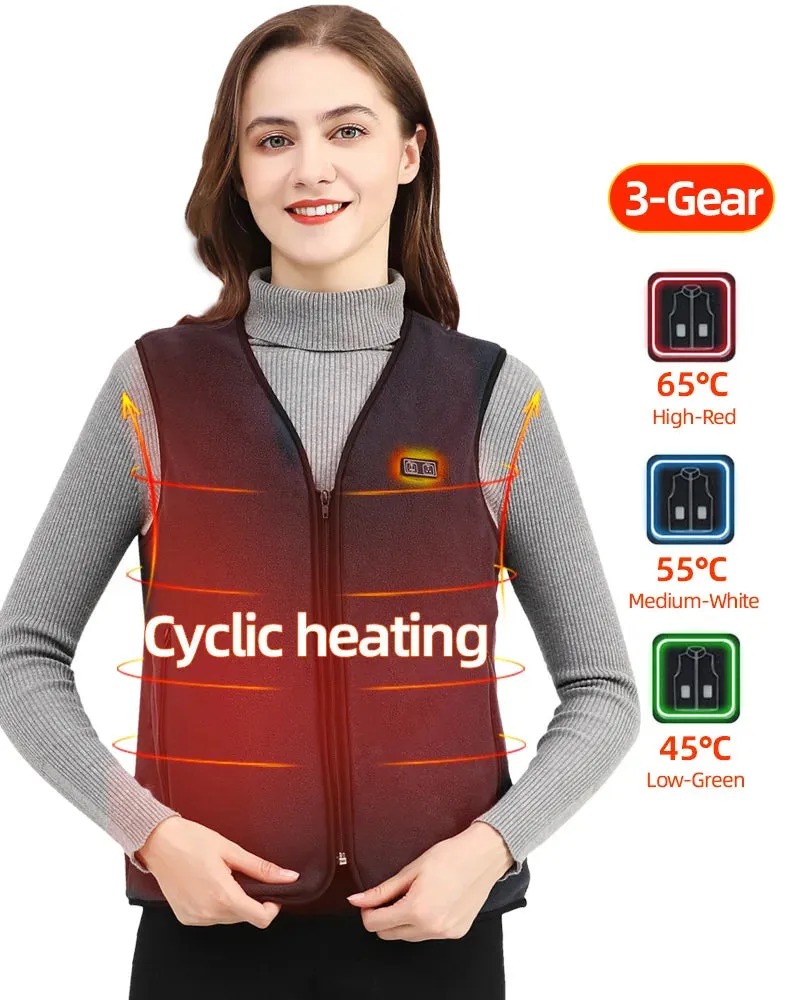 Trendy 10 Zone USB Heated Vest for Fall & Winter Outdoor Wear