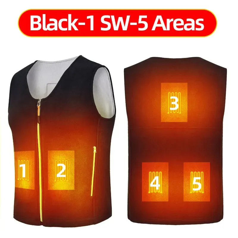 Trendy 10 Zone USB Heated Vest for Fall & Winter Outdoor Wear