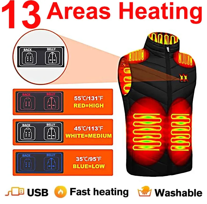 Trendy USB Multi-Zone Heated Vest for Cold Weather Travel