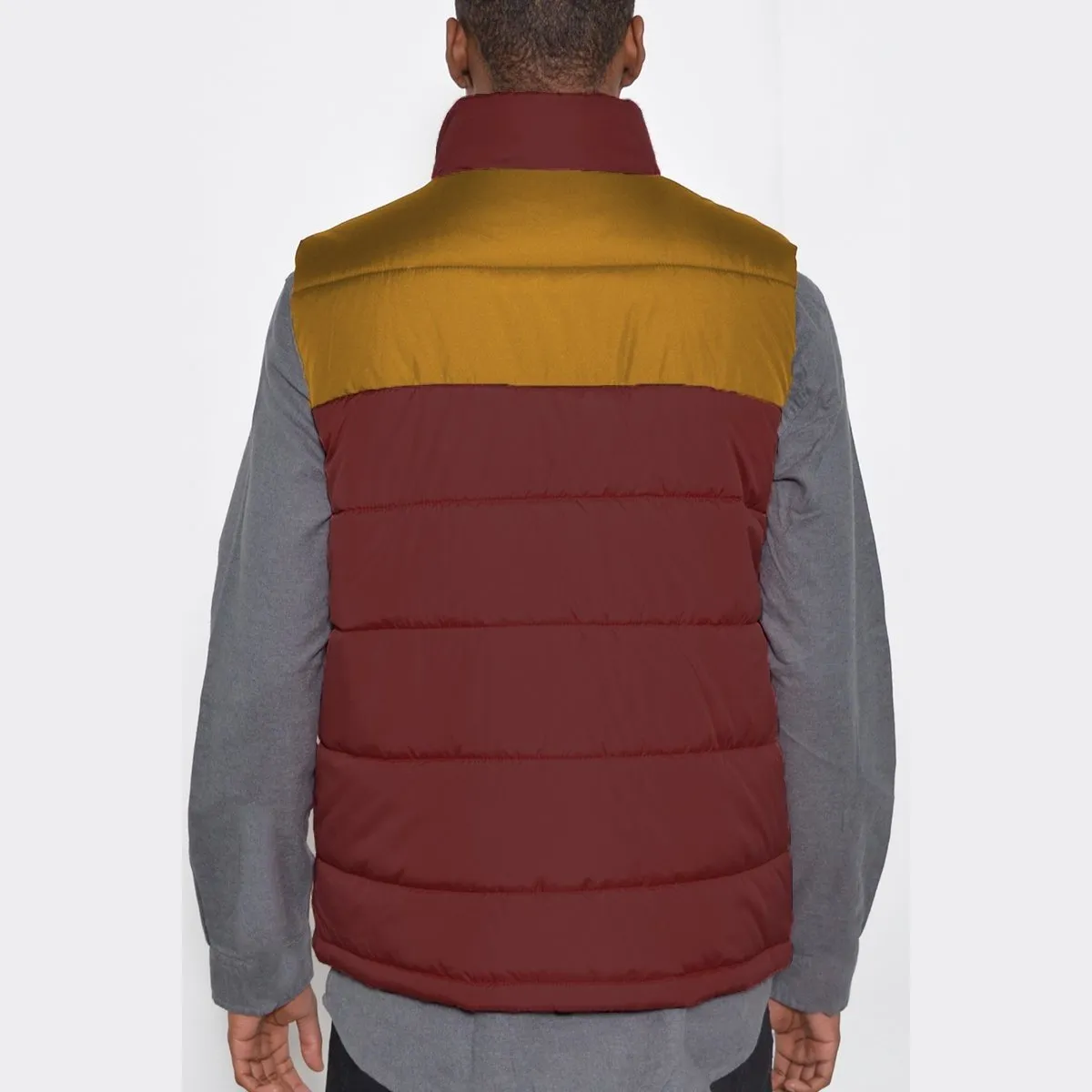 Two Tone Padded Maroon Vest