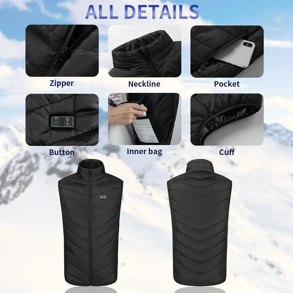 USB Heated Vest - 9-Zone Warmth for Men