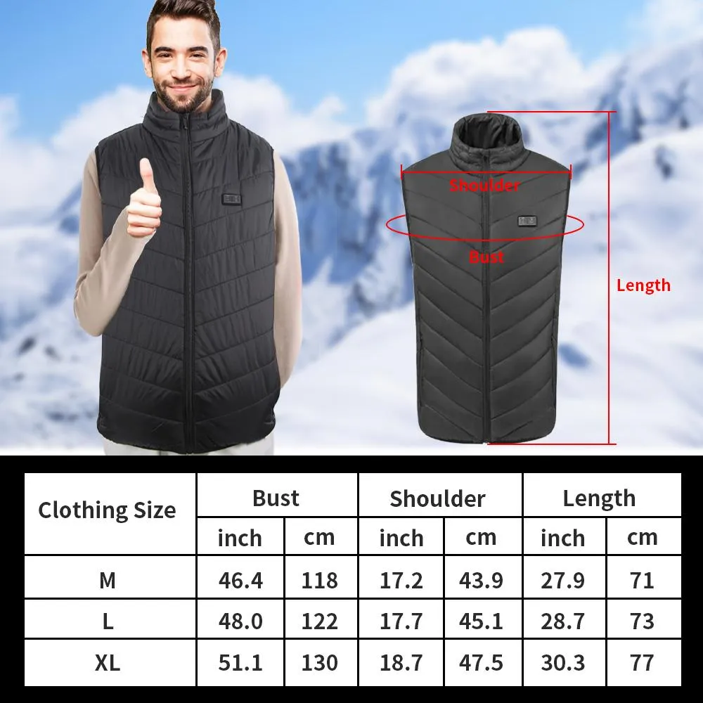 USB Heated Vest - 9-Zone Warmth for Men