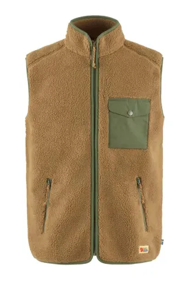 Vardag Pile Fleece Vest - Buckwheat Brown/Lauren Green