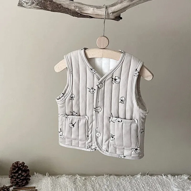 Warm Printed Kids Vest