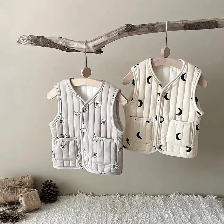 Warm Printed Kids Vest