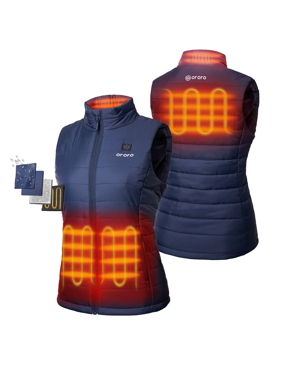 Women's Classic Heated Vest - Navy Blue