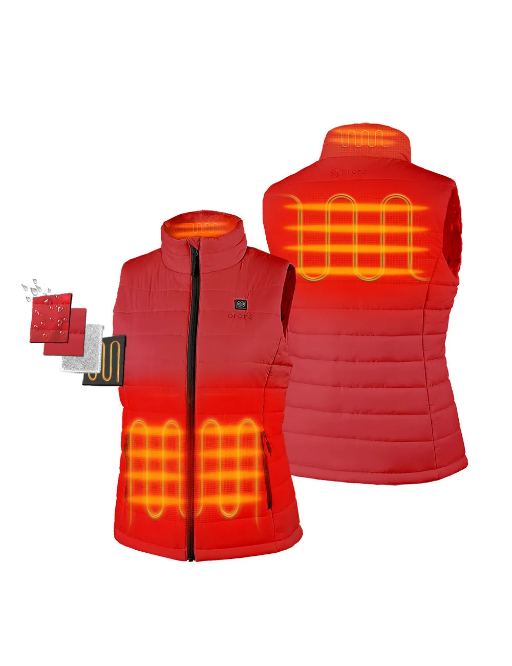 Women's Classic Heated Vest - White / Green / Red (Apparel Only)