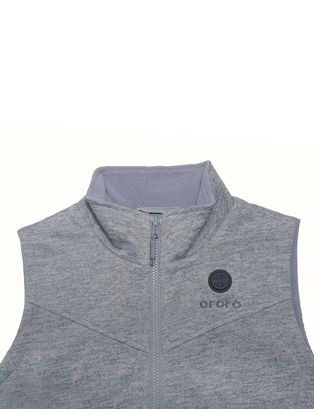 Women's Heated Fleece Vest - Purple / Flecking Grey