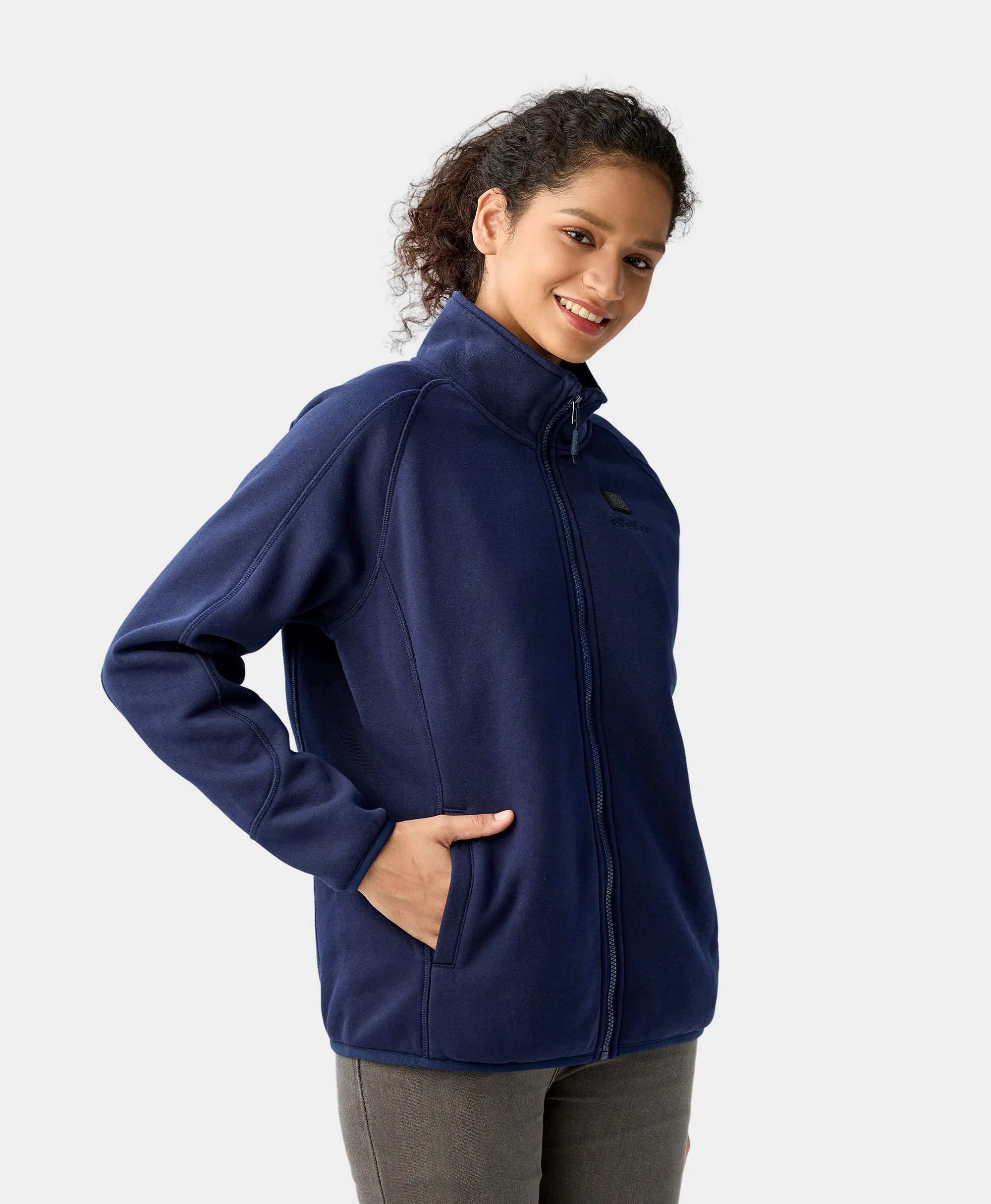 Women's Heated Full-Zip Fleece Jacket - Blue