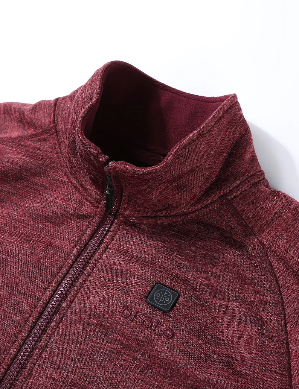 Women's Heated Full-Zip Fleece Jacket - Maroon