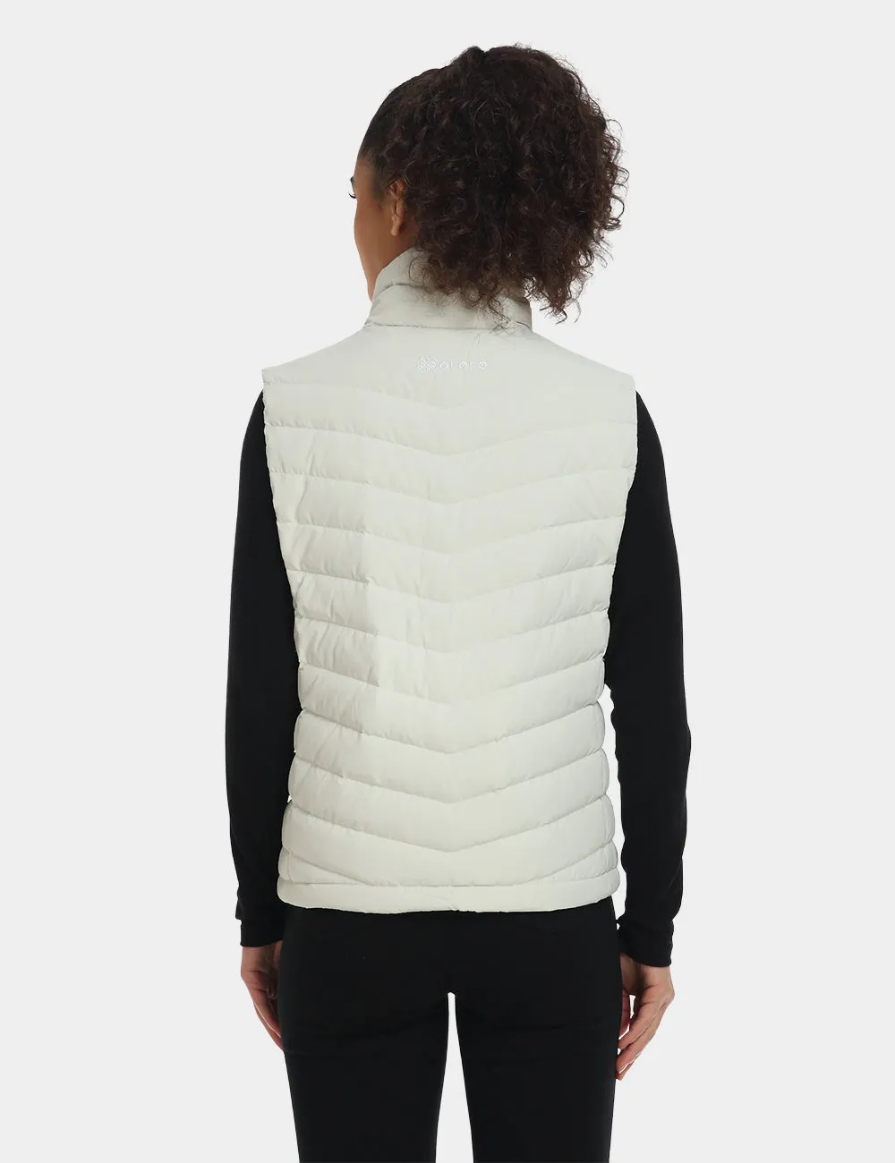 Women's Heated Lightweight Down Vest - Ivory