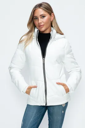 Zip Up Puffer Jacket with Removable Hood